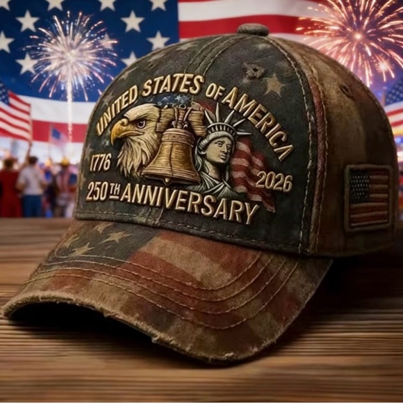 Accessories - United States 250th Anniversary Distressed Patriot Hat NEW